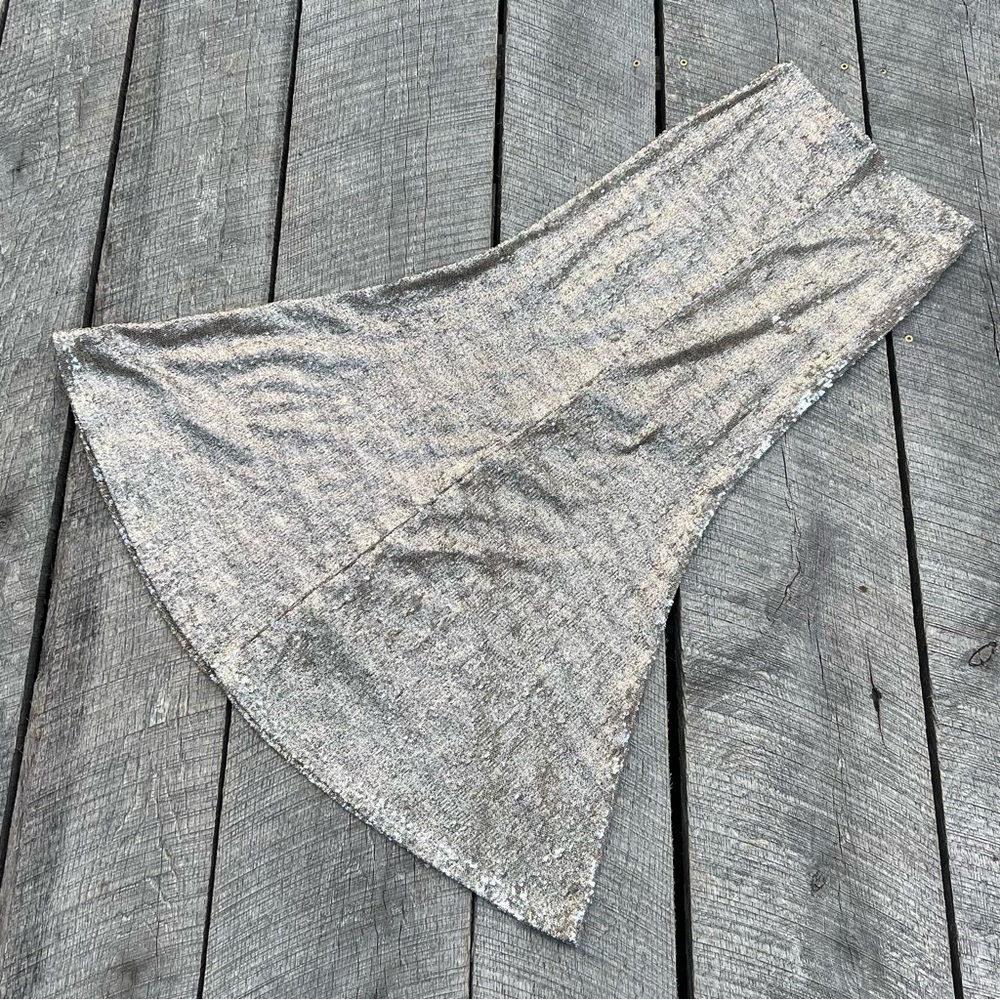 Line And Dot Sequined Maxi Mermaid Skirt